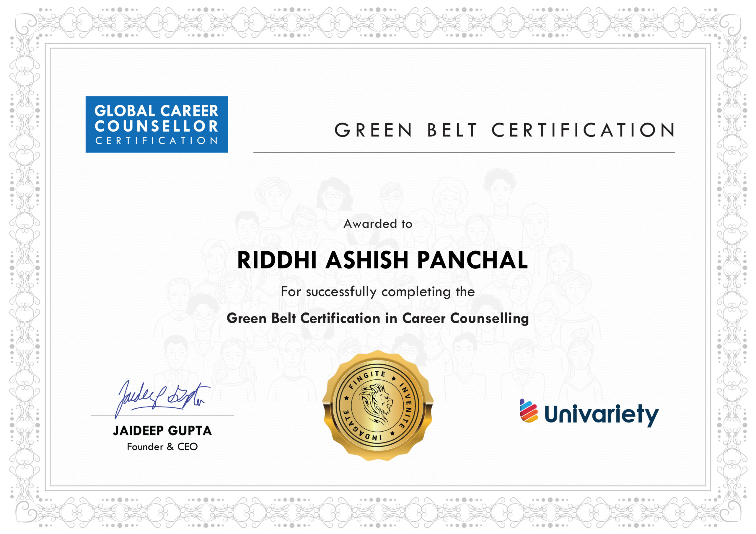 GCC Green belt certificate2